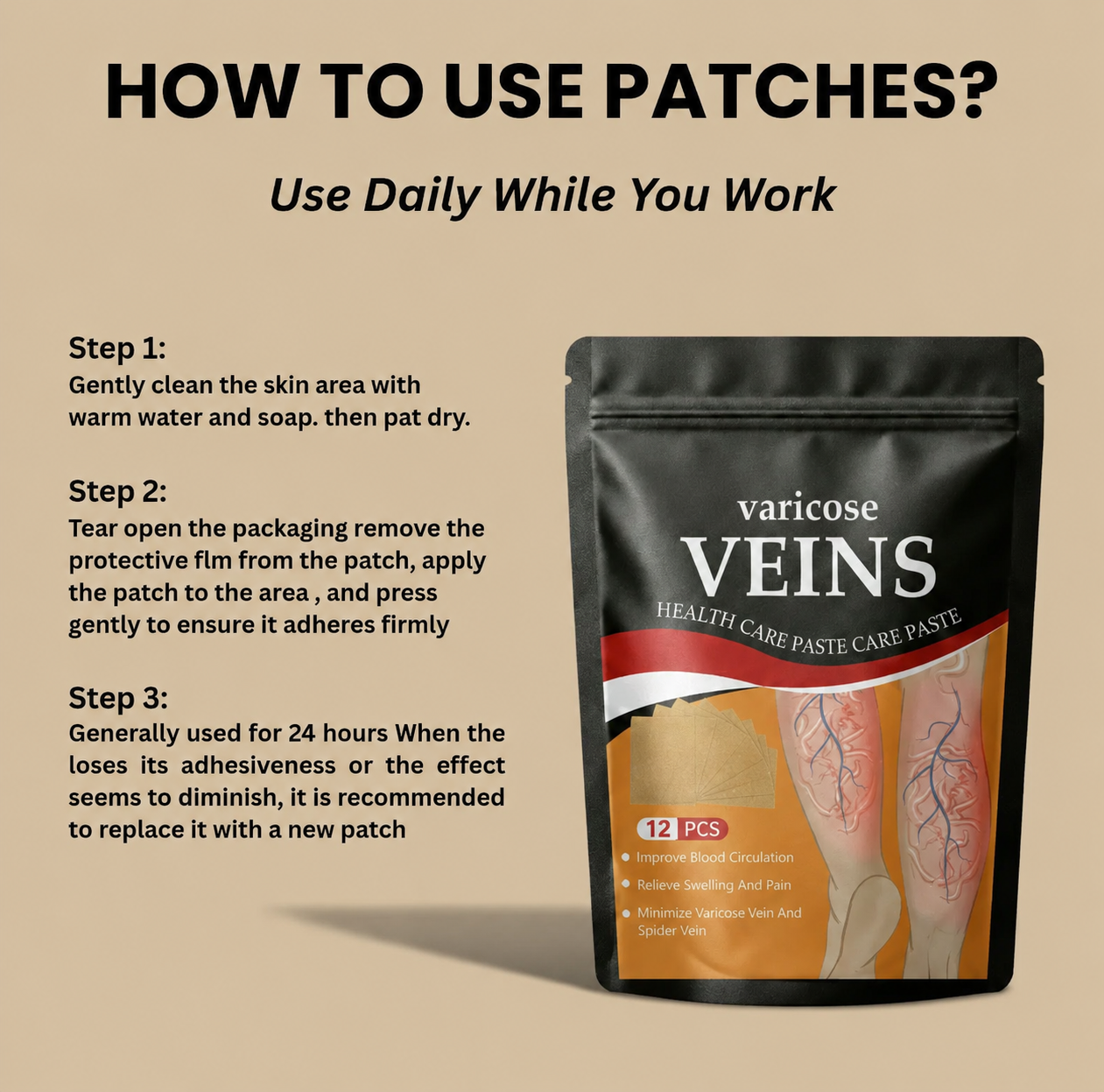 Varicose Veins Relief Patch (Buy 1 Get 1 Free)